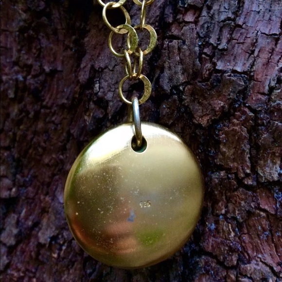 VINTAGE RUNWAY CHUNKY MEDALLION Gold Vermeil Sterling Round Pendant Neck… - Picture 2 of 9
